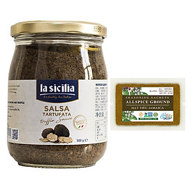 Sốt Nấm Cục Truffle Sauce La Sicilia 500g Kèm Gói Tiêu Bột Jamaica Thương