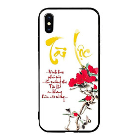 Ốp Lưng Kính Cường Lực cho điện thoại Iphone X / XS - 03005 7933 TAILOC02 - in chữ thư pháp Tài Lộc - Hàng Chính Hãng