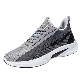 Giay thể thao nam,Sneakers viền mầu đen,xám chất liệu vải mềm thoáng,đế 3cm k14