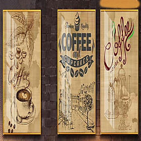 Bộ 3 - Tranh treo tường - Trang trí - Cà phê 3D/Gỗ MDF Hàn Quốc/Chống ẩm mốc, mối mọt 47abc