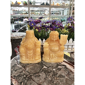 Mua Bộ tượng thờ Tài Địa Thần Tài Thổ Địa đá ngọc hoàng long - Cao 15 cm