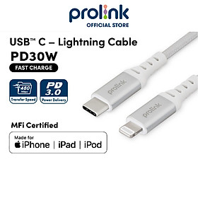 Mua Dây sạc type C to L PROLiNK GCL_30_01 dài 1M  Sạc siêu nhanh 30W  Dành cho iPhone  iPad (MFi) - Hàng chính hãng