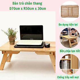 Mua Bàn học chân thang-Bàn trà chân thang bằng gỗ cao su bền chịu tốt ngang 70 cm rộng 50 cm ca 30 cm