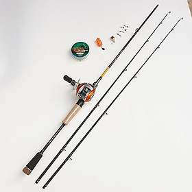 Bộ cần câu lure máy ngang Super cao cấp, máy câu ngang yumoshi