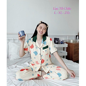 Bộ pịjama lụa mango tô châu mềm mại thoáng mát , phom dáng chuẩn đẹp 60-65kg