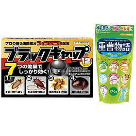 Combo Thuốc viên diệt gián và Bột Baking Soda rửa vết bẩn, nấu ăn 240g nội địa Nhật Bản