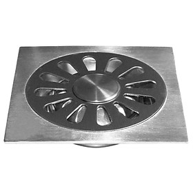 Hố ga thoát sàn inox 12x12cm Yamato có lỗ thoát nước máy giặt
