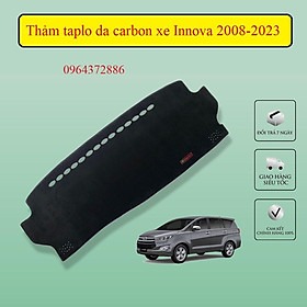 Thảm taplo da carbon xe Toyota Innova 2008-2023 đế chống trượt