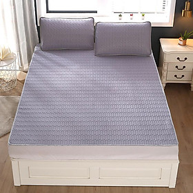 Mua Chiếu điều hòa cao su non tự nhiên  tặng kèm 2 vỏ gối  màu ghi xám