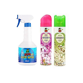 Combo 01 chai xịt tẩy đa năng Sandokkaebi 600ml Hàn Quốc + 02 chai xịt phòng hương nước hoa Sandokkaebi 300ml hàng nội địa Hàn Quốc