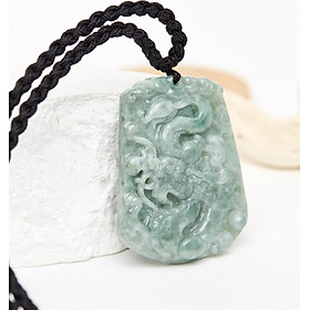 Mặt dây chuyền cẩm thạch khắc hình rồng mệnh hỏa, mộc - Ngọc Quý Gemstones
