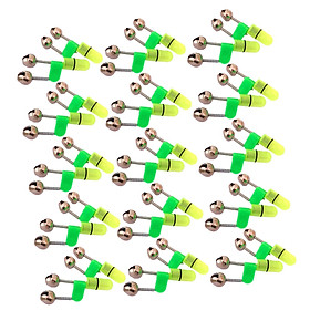 30Pcs Fishing Bells Indicator LED Dual Bells Alarm Clip for Night Fishing