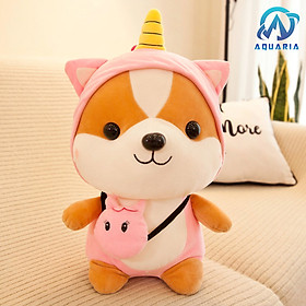 Thú Bông Chó Shiba Hóa Trang Cosplay Ngộ Nghĩnh 25cm Quà Tặng Siêu Dễ Thương - Cosplay Kì Lân Hồng