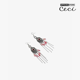 CECI - Khuyên tai nữ chuỗi xích dáng thả tua rua CC1-02000139