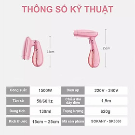 Mua Bàn là hơi nước cầm tay Sokany  bàn ủi hơi nước công suất 1500W  bình chứa nước 120ml