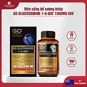 Viên uống bổ xương khớp nhập khẩu chính hãng New Zealand GO GLUCOSAMINE 1-A-DAY 1500mg (60 viên) hỗ trợ tăng dịch khớp, giảm tình trạng thoái hóa khớp, khô khớp, cứng khớp; nuôi dưỡng xương sụn khớp khỏe mạnh