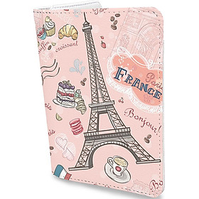 Ví Đựng Passport Du Lịch THÁP EIFFEL CUTE - Bao Da Hộ Chiếu Thời Trang - PPT079