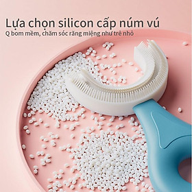 Bàn chải đánh răng silicon hình chữ U cho trẻ em 2 tuổi đến 12 tuổi