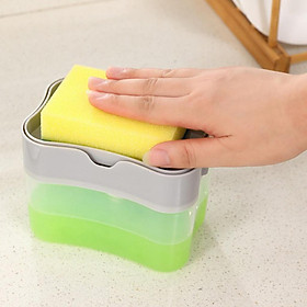 Dish Soap Dispenser Caddy Storage Box and Sponge Holder Instant Refill A
