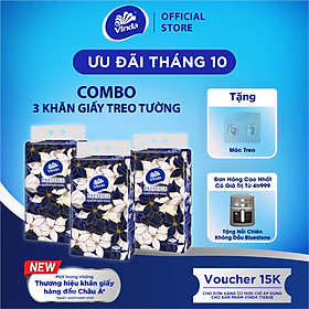 Khăn giấy treo tường cao cấp Vinda Prestige 4D 3 lớp 212 tờ