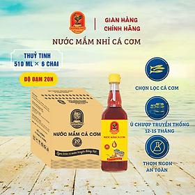 Nước mắm cá cơm Hương Phú 20 độ đạm 510ML - Thùng 6 chai - Hàng chính hãng