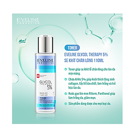 Nước hoa hồng Eveline Cosmetics Glycol Therapy AHA 5% se khít chân lông 110ml