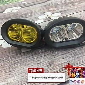 Đèn LED trợ sáng L2 cho xe máy A212-TK02 - Tặng kèm ốc chân gương mặt cười