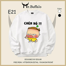 Áo dài tay nam, nữ Quỳnh Ak 2 màu đen, trắng dễ thương có bigsize Mr.Buffa