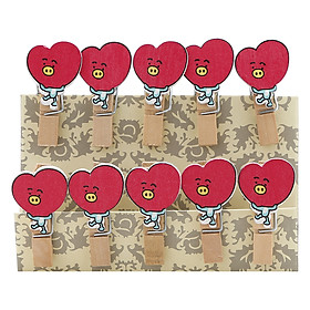 Bộ Kẹp Ảnh Gỗ - Đầu Tim Tata (9 x 12 cm)