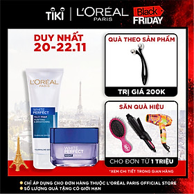 Bộ sữa rửa mặt và kem dưỡng da ban đêm L'Oreal Paris White Perfect 50ml
