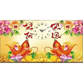 Mua Tranh thêu chữ thập Đồng Hồ Tấn Tài Tấn Lộc LV3078 (76x43) chưa thêu