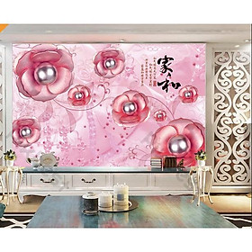 Tranh dán tường Hoa hồng thủy chung, tranh dán tường 3d hiện đại (tích hợp sẵn keo) MS893854