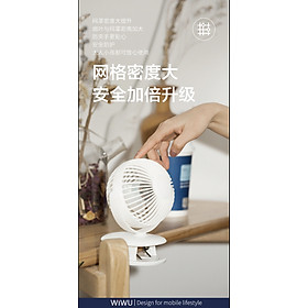 Mua Quạt Wiwu 2 in 1 Table/ Clip Fan FS03 làm bằng PC + ABS kẹp bàn tự điều chỉnh góc độ xoay 720 độ  gió đơn  dễ chịu như gió tự nhiên - Hàng chính hãng