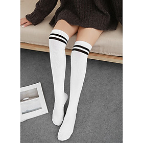 TẤT ĐÙI NỮ ĐEN SỌC TRẮNG TRẺ TRUNG TAT1901