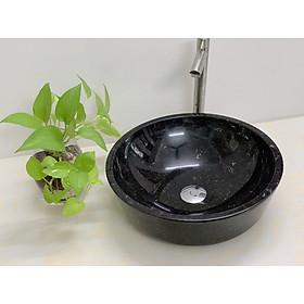 Mua Chậu rửa mặt lavabo đá tự nhiên đen ý tròn dày BST28