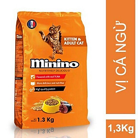 minino thức ăn hạt cho mèo vị cá ngừ túi 1,3kg