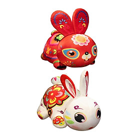 2 Pieces Rabbit Plush Toy Cartoon Ornament Plush Animal Doll