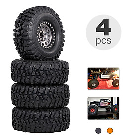 4PCS 2.2IN Crawler RC Tires with Metal Rim Ultra Soft Rock Crawler Tires for 1/10 rc Rock Crawler Traxxas Trx4 TRX-6