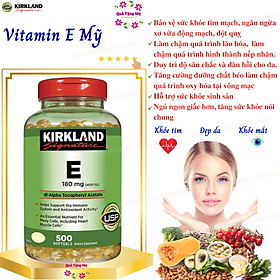 Vitamin E Mỹ Kirkland Signature E 180mgGiúp đẹp da, tóc