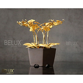 Mua Chậu hoa lan hồ điệp 6 cành dát vàng 24K KT 19x17x17cm
