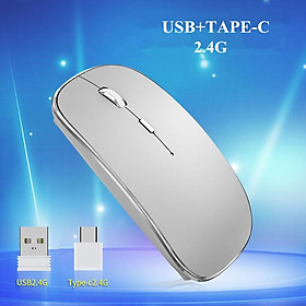 Chuột Không Dây 2.4G Im Lặng PC Mause Sạc Thiết Chuột USB +-C Kép Thu Chuột Quang Cho laptop - one