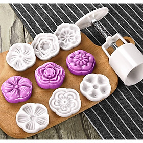 Mua Khuôn trung thu lò xo 50g 6 mặt hoa hình hoa HQ2