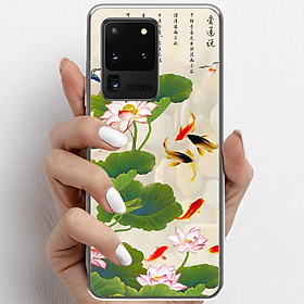 Ốp lưng cho Samsung Galaxy S20 Ultra nhựa TPU mẫu Hoa sen cá