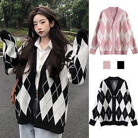 Áo khoác len Cardigan THU ĐÔNG hoạt tiết QUẢ TRÁM form rộng dáng dài xinh xắn