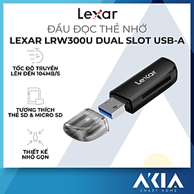 Đầu đọc thẻ nhớ Lexar LRW300U Dual-Slot SD / MicroSD USB 3.2 , tốc độ đọc 104MB/s - Hàng chính hãng BH 12 tháng