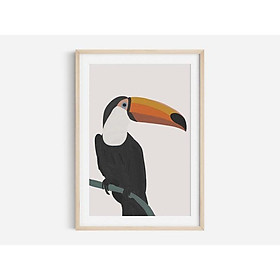 Tranh in cao cấp | Tranh nghệ thuật trừu tượng - Toucan Bird Print, Abstract Art, Animal Drawing, Scandinavian Wall Art