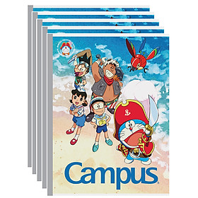 Lốc 5 Cuốn Tập Campus A5 Doraemon Nobita's Treasure Island ADTR96 (96 Trang) - Mẫu Ngẫu Nhiên