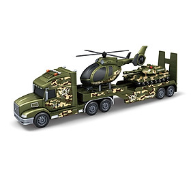 Đồ chơi - TOYSTAR - 666-70E Mô hình đồ chơi vận chuyển quân sự tỉ lệ 1:12 có đèn và âm thanh (KT 57x12x18.5cm)