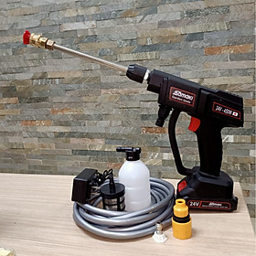 máy phun xịt rửa xe bằng pin 24V đa năng - tặng bình tạo bọt