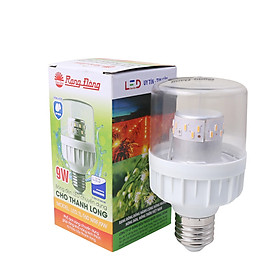 Đèn LED trồng cây Thanh long, chong đèn Thanh long quang hợp chính hãng Rạng Đông TL-T60 WFR, 9W, IP65 chống nước, chống bụi phổ ánh sáng kích thích ra hoa, hiệu suất cao, tiết kiệm 50-60% điện năng